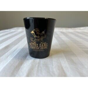 Vintage Notre Dame Fighting Irish Shot Glass College Football Blue Gold